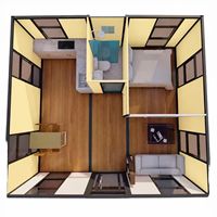 Expédition immédiate : Maison conteneur préfabriquée extensible de 20 pieds en panneaux sandwich, 1 chambre, 1 salle de bain, avec option bureau à domicile