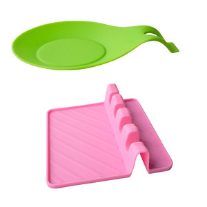 Support d'ustensiles de cuisine en silicone 14cm x 14cm, support multifonction pour cuillères, tapis isolant thermique pour outils de cuisine - Product Image 5