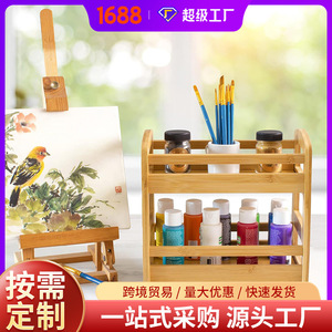 Étagère à épices en bambou double couche, organiseur de rangement pour comptoir de cuisine - Product Image 5