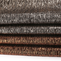 Velours lavé 100% polyester à petit imprimé léopard, estampage à chaud doré, imperméable, pour robes, gowns, foulards, jouets DIY, vêtements de cérémonie, voitures