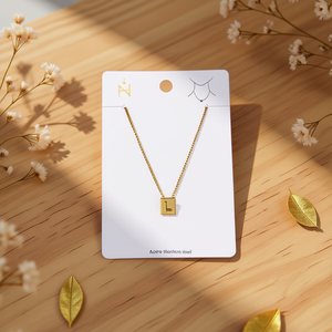 Collar de Acero Inoxidable en Forma de L con Colgante de Letra de 12x14cm, Joyería de Moda - Product Image 2