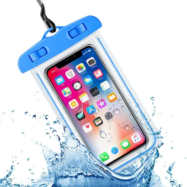 Custodia per telefono impermeabile antipolvere Touch-screen borsa per telefono in PVC borsa da nuoto impermeabile Touchable borsa da viaggio per il trasporto