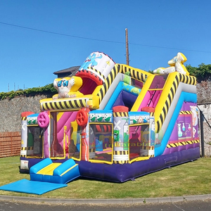 Castillo inflable gigante para fiestas infantiles al aire libre con tobogán, combo de juegos inflables con temática de científico loco. - Product Image 2