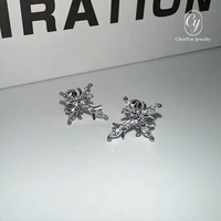 Clous d'oreilles vintage style baroque entièrement sertis de pierres irisées, à visser, unisexe, en acier inoxydable, accessoires pour cartilage, vente en gros
