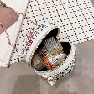 OEM ODM Custom Logo Shape Chain Hip Hop Streetwear Y2K Graffiti Print Round Ball Handbag Ita <b>Bag</b> Factory Direct Wholesale - Product Image 6
