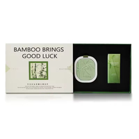Diffuseur d'arômes suspendu en pierre de cire de soja parfum feuille de bambou, désodorisant de voiture moderne, coffret cadeau pour Noël et le Nouvel An