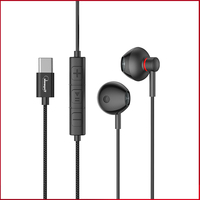Audífonos con Cable para Estudiantes, Tipo Semi Intraaurales, Tipo-C, Ergonómicos, Metálicos, con Micrófono HD, Cómodos