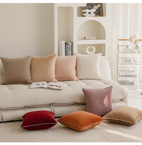 ปลอกหมอนสี่เหลี่ยมสีทึบนุ่มลื่นขนาด50X50 40X40 30X50ออกแบบได้ตามต้องการสำหรับบ้านและโรงแรม - Product Image 2