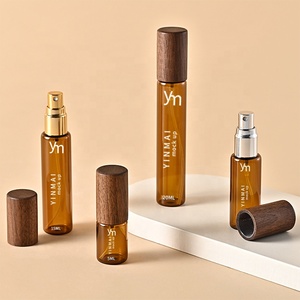 Flacon de Parfum de <span class=keywords><strong>5ml</strong></span> 10ml 15ml 20ml avec Couvercle en Bambou, Bouteille Spray Marron à Goulot Vissé, Petit Échantillon Portable de Parfum - Product Image 2