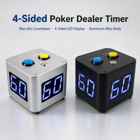 Minuteur de casino à 4 faces avec logo personnalisé, en alliage d'aluminium de 125 mm, compte à rebours de 60 secondes pour les tournois de poker, clubs, vente en gros OEM