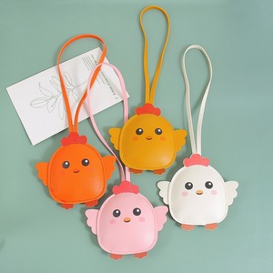 Wholesale Activity Gift Promotion Carabiner <b>Keychain</b> Cute Animal <b>Anime</b> Design Handmade Pu Leather Kawaii Chick High Quality - Product Image 3