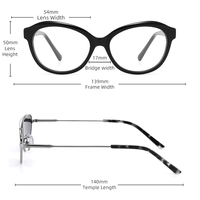 Haute qualité à la mode oeil de chat actate cadre optique avec décoration lunettes personnalisées pour femmes cadre prêt Stock