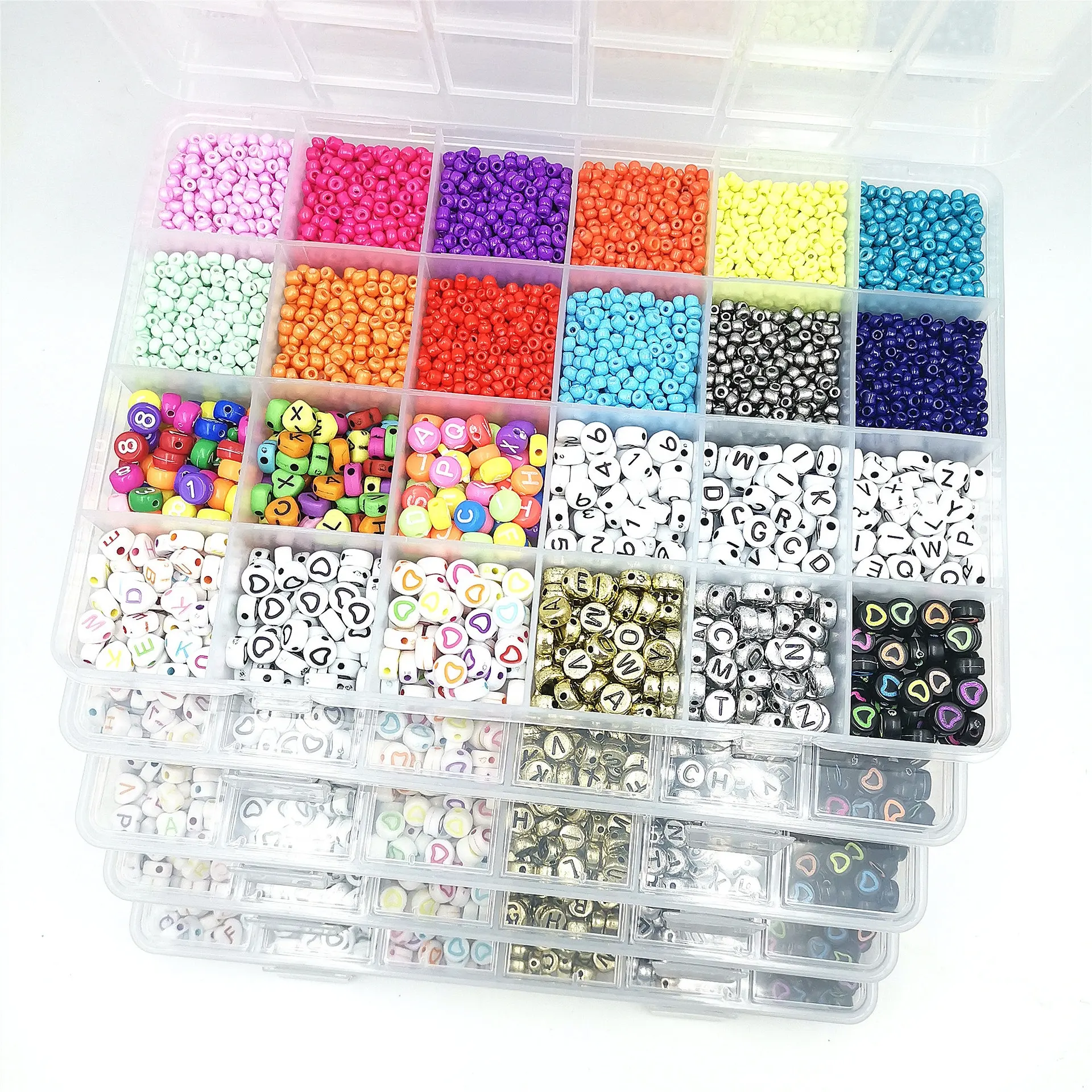 Vendita calda 24 colori 2/3/4mm perline di vetro per la creazione di gioielli Kit di forniture Set artigianale collana creazione di braccialetti