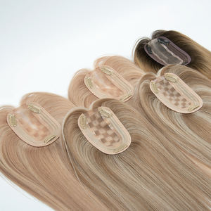 Listo para enviar: Topper de cabello humano ruso de 3x5 pulgadas para mujer, con cutícula alineada, base de seda de parte libre y trama. - Product Image 1