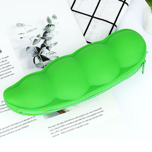 Étui à crayons <span class=keywords><strong>en</strong></span> silicone imperméable portable <span class=keywords><strong>en</strong></span> forme de <span class=keywords><strong>pois</strong></span> mignon pour étudiants, rangement de papeterie, sac à stylos - Product Image 5