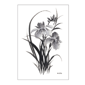 Adesivo del tatuaggio del fiore dell'uccello dell'inchiostro cinese impermeabile decorazione artistica dell'iride di bambù - Product Image 6