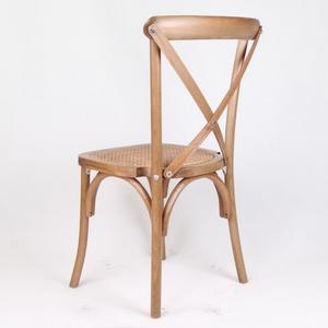 Silla apilable de madera curvada de estilo Vintage rústico, silla cruzada de madera con respaldo X, silla de comedor de boda con respaldo cruzado para restaurante Bistro - Product Image 3