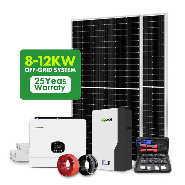 8KW 10KW 12kW Single Phase Off Grid Solar Energy System, Complete PV Kit for Off-Grid Houses Demanding Continuous Power Supply