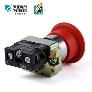 Tengen LAY5 Emergency Stop <b>Button</b> Red Mushroom Head Self-Locking Metal Push <b>Button</b> Switch IP40 AC/DC 220V - Product Image 3