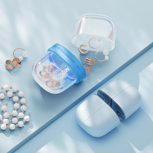 Boîte de rangement Mor, étui à pilules à 4 compartiments, étanche à l'humidité, organisateur de médicaments quotidien portable, conteneur de capsules, bleu, orange, noir - Product Image 5