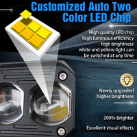Projecteur de moto à double couleur, mini phare LED jaune et blanc, lampe de conduite universelle pour camions, SUV, VTT, voitures