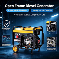 Für Geschäfte und Zuchtbetriebe Offener Rahmen Luftgekühlter Dieselgenerator 5kW Elektrostart Ein- und Dreiphasig Tragbar