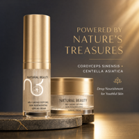Ensemble de soins de la peau Natural Beauty, cadeau, crème anti-âge pour le visage et sérum facial, kit de soins de la peau en format voyage, 3 pièces