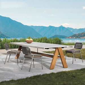 Ensemble de meubles de patio extérieur, structure en alliage d'aluminium, design contemporain imperméable, pour usage commercial - Product Image 3