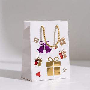 Sacs en carton de style classique à usage de supermarché avec logo personnalisé sac fourre-tout pour emballage de cadeau de Noël - Product Image 3