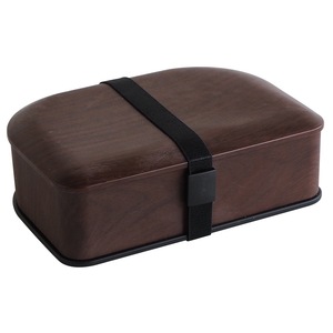 Customized Plastic Wood Grain <b>Lunch</b> <b>Box</b> Japanese Style Double Layer With Strap Rectangle Wooden Lid Tableware OEM - Product Image 1