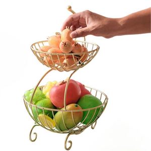 Fruit Plate Living Room Home Snack Display Plate Double-Layer Fruit <b>Basket</b> Office Desktop Fruit <b>Basket</b> Vegetable Snack <b>Storage</b> - Product Image 3