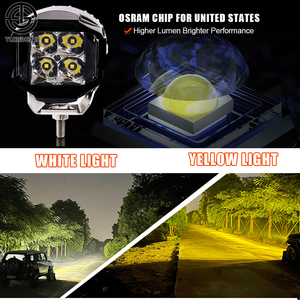 Foco Led de cubo de camiones 4X4 con Tirador Lateral, vainas Led transparentes de ámbar de 3 pulgadas con Tirador Lateral de haz ámbar DRL de 270 ° para jeep - Product Image 4