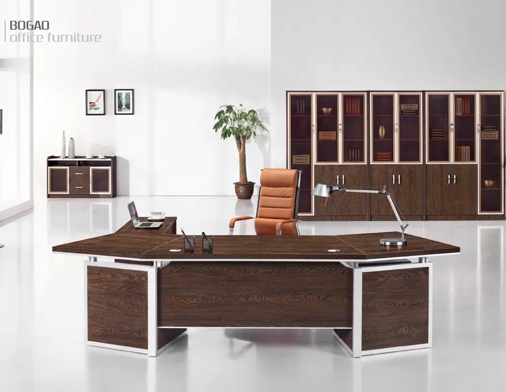 Lüks modern yönetici ofis mobilyaları ahşap L şekli yönetici ahşap ceo'su 2021 en kaliteli güzellik model ofis masası