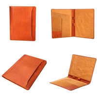 Porte-documents d'affaires en cuir véritable avec logo personnalisé, format A5/A4, style minimaliste, porte-menu pour hôtels