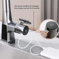 Robinet de cuisine intelligent ELOILO à régulation automatique par induction, avec capteur, affichage numérique, bec extractible à 360 degrés, poignée unique