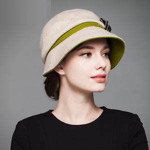 Nuevo Otoño Invierno lana sombreros <span class=keywords><strong>sombrero</strong></span> elegante caliente suave Panamá mujeres flores <span class=keywords><strong>cuenca</strong></span> Fedora sombreros mujer adulta Iglesia gorras h6742 - Product Image 3