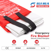 Couverture anti-feu en fibre de verre enduite de silicone haute température pour cuisine, maison, camping-car, garage, marque privée