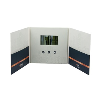 Qualité de luxe personnalisé <span class=keywords><strong>4</strong></span>.3 pouces 5 pouces écran LCD TFT électronique livret vidéo Invitation mouvement vidéo livre carte d'or - Product Image 1
