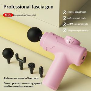 Mini <span class=keywords><strong>Pistola</strong></span> <span class=keywords><strong>de</strong></span> <span class=keywords><strong>Masaje</strong></span> Muscular Fascial con Batería Recargable, 4 Cabezales Intercambiables, Control <span class=keywords><strong>de</strong></span> 6 Velocidades para Uso en Todo el Cuerpo - Product Image 3