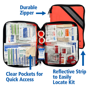 Kit de Primeros Auxilios Portátil de 205 Piezas para Emergencias en Carretera, Hogar, Oficina y Viajes, para Senderismo y Camping - Product Image 2