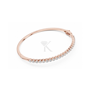 Scalloped Bezel Natural Diamond <b>Bangle</b> Featuring Natural Diamonds <b>Silver</b> Hinged <b>Bracelet</b> Half Eternity Stacking Unisex Luxury - Product Image 6