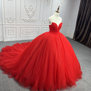 7523 Nouveautés Robes de soirée longues élégantes en dentelle rouge à épaules dénudées pour femmes - Product Image 3