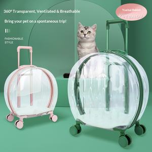 Transportadora Transparente para Gatos con Cierre de Cremallera, Carrito Rodante Portátil para Exteriores, Diseño Ventilado, Forma de Burbuja - Product Image 2