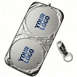 Pare-soleil de voiture personnalisé en polyester avec logo, cadeau d'entreprise pour concessionnaires, promotion en gros - Product Image 1