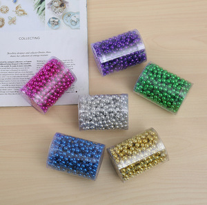 ลูกปัดมุก8มม. 5ม. พวงมาลัยสีพาสเทลลูกปัดมุกม้วนสำหรับตกแต่งงานแต่งงาน - Product Image 5