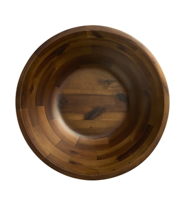 Bol de service rond en bois d'acacia de luxe, unique et grand, pour soupes, aliments, légumes, fruits et salades - Product Image 1