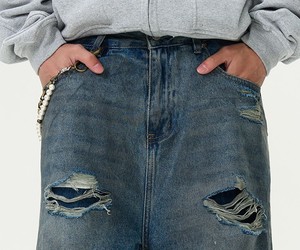 Pantaloni da uomo con doppio <span class=keywords><strong>sartoriale</strong></span> Jeans pesanti strappati Jeans da uomo Vintage blu alla <span class=keywords><strong>moda</strong></span> - Product Image 5