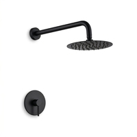 Système de douche encastré BEIJU en acier inoxydable, jet doux effet pluie, fixation murale, finition brossée, mitigeur monocommande moderne