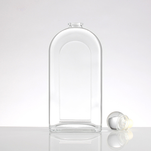 Bouteille à liqueur rectangulaire en <span class=keywords><strong>verre</strong></span> à dessus arqué de 750 ml, carafe à whisky en <span class=keywords><strong>cristal</strong></span> transparent avec bouchon en <span class=keywords><strong>verre</strong></span> pour brandy, vodka, spiritueux - Product Image 3