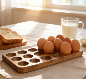 Portauova in Legno Ecologico Personalizzato per Mercato Agricolo, Utensili da Cucina e Decorazione per Frappè - Product Image 5